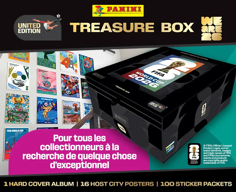 Panini FIFA World Cup 2026 Treasure Box #3394/5000 - Sealed with 100 Sticker Packs