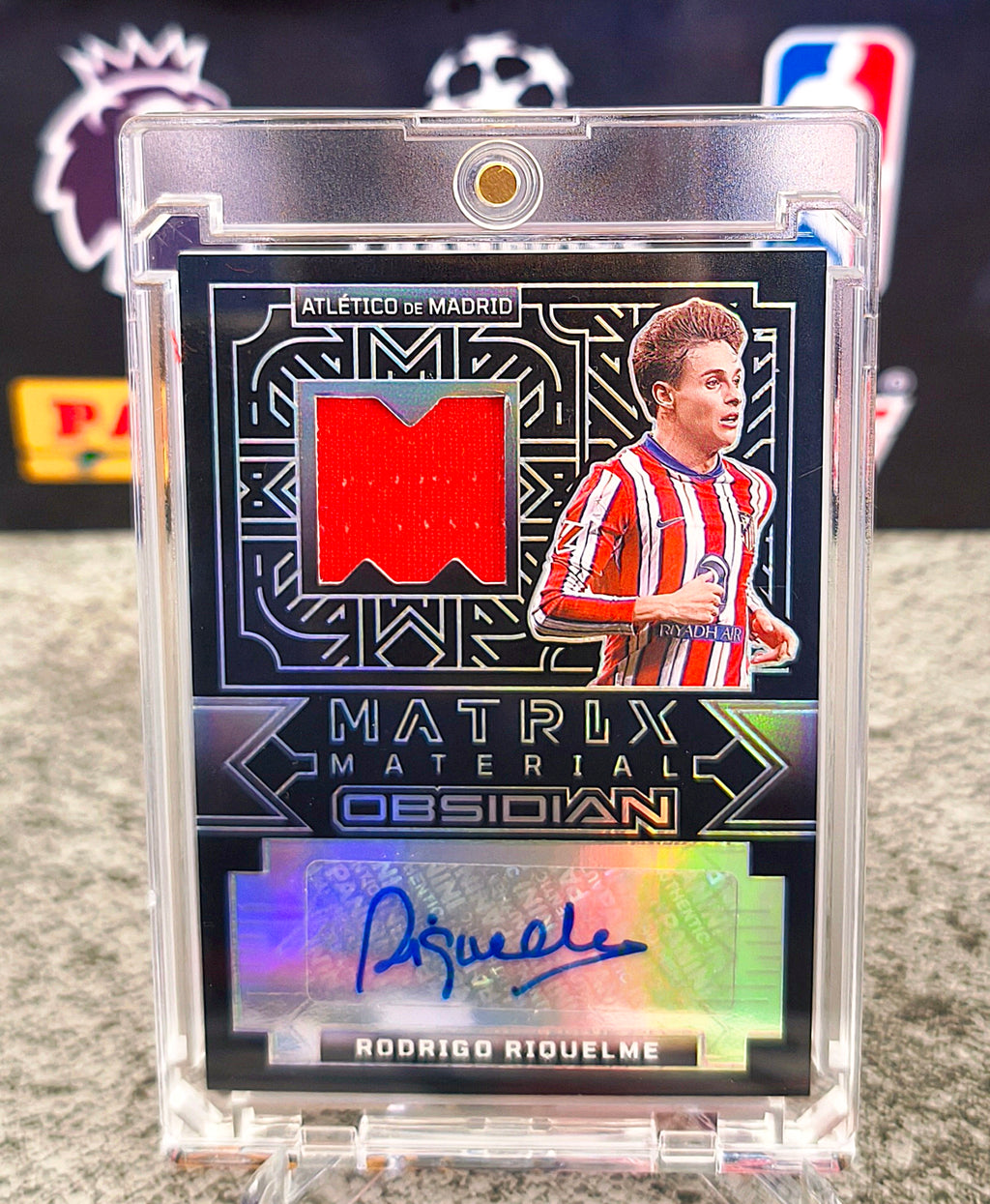 Rodrigo Riquelme Patch Auto /199 - Panini Obsidian Matrix Material 2024-25 Atlético Madrid