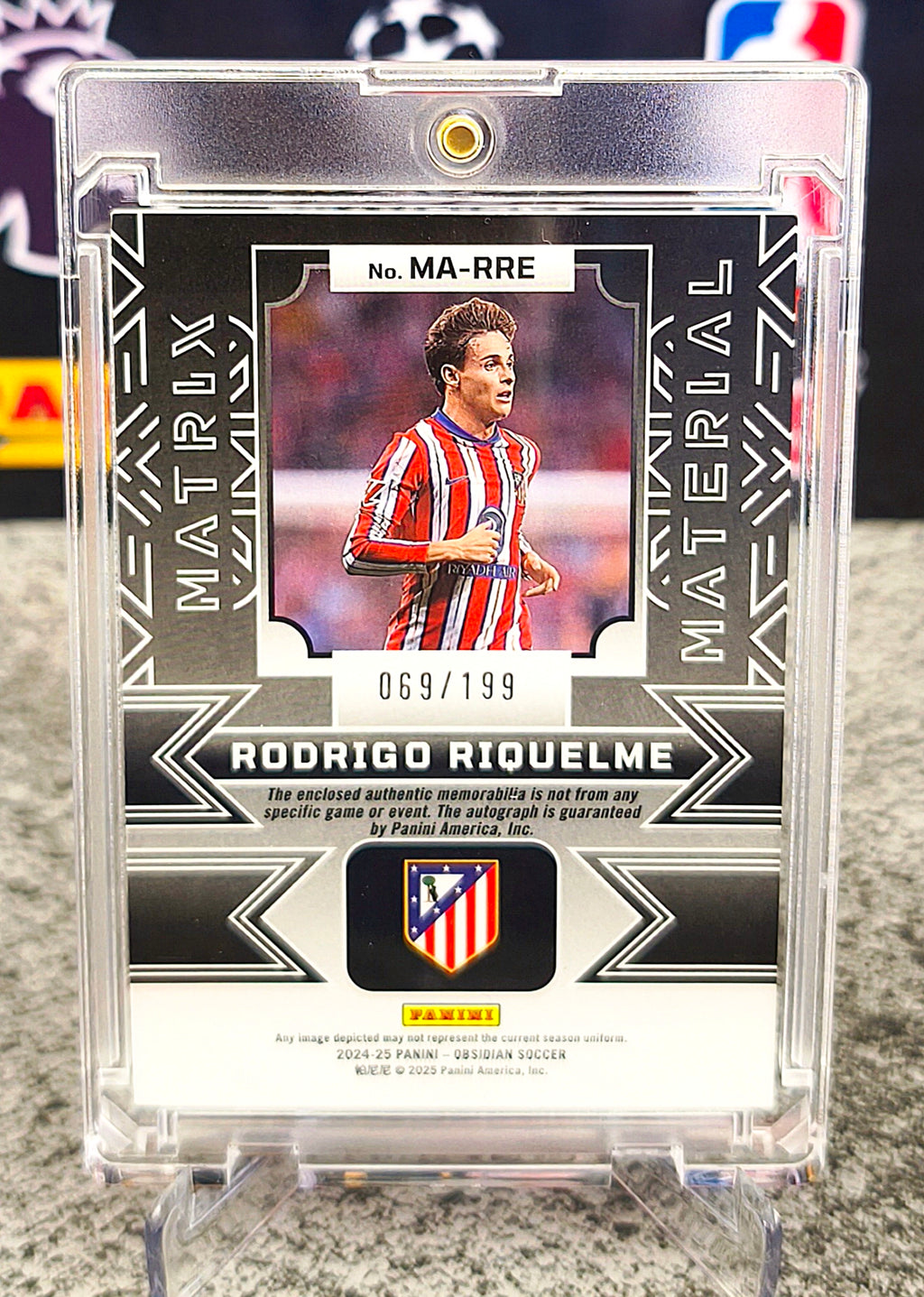Rodrigo Riquelme Patch Auto /199 - Panini Obsidian Matrix Material 2024-25 Atlético Madrid