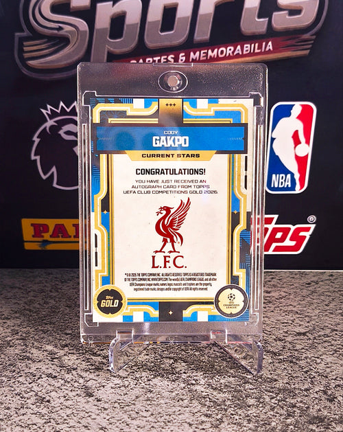 Cody Gakpo 2025-26 Topps Gold UEFA Current Stars Autograph #82/99 - Liverpool FC