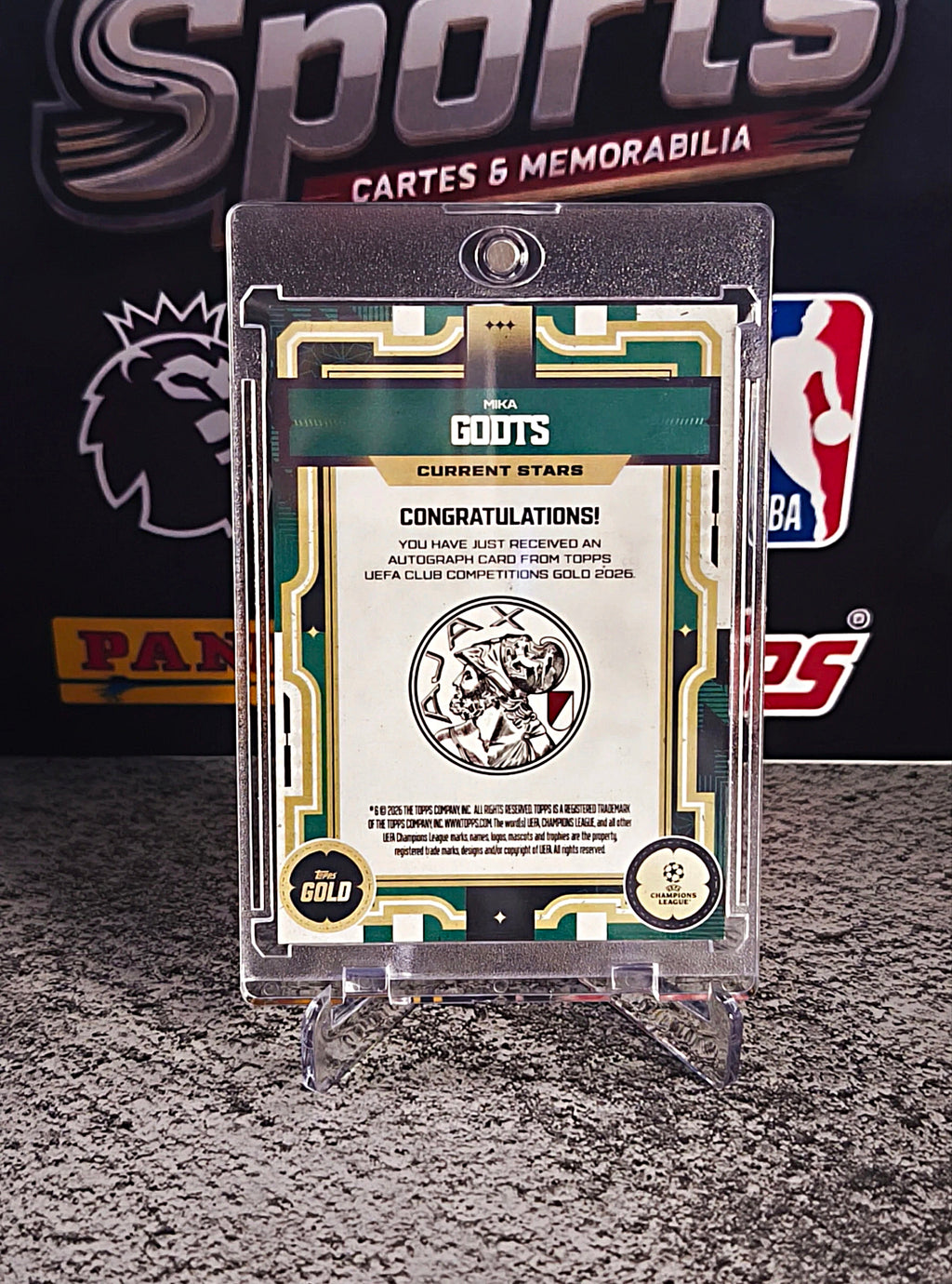 Mika Godts 2025-26 Topps Gold UEFA Current Stars Autograph #20/75 - Ajax