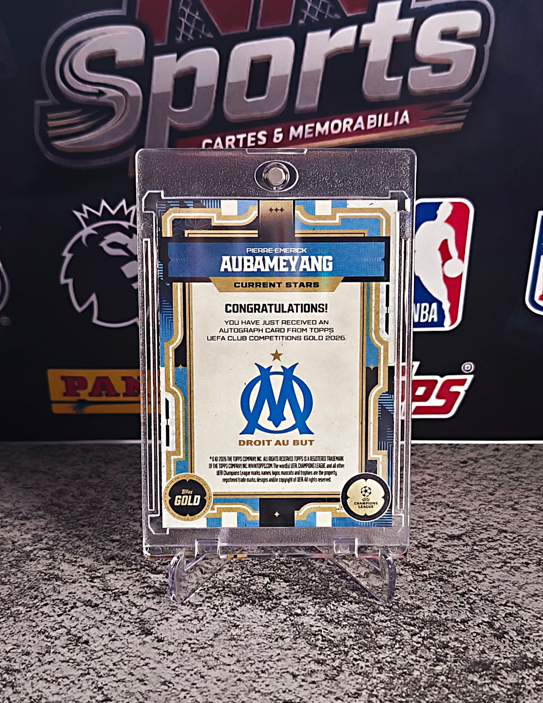Pierre-Emerick Aubameyang 2025-26 Topps Gold UEFA Current Stars Autograph - Marseille