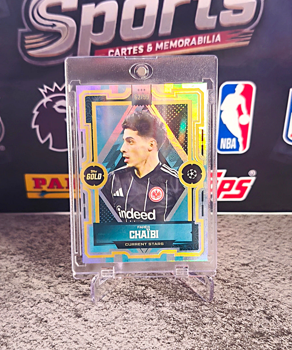 Farès Chaïbi 2025-26 Topps Gold UEFA Current Stars #62/99 - Eintracht Frankfurt