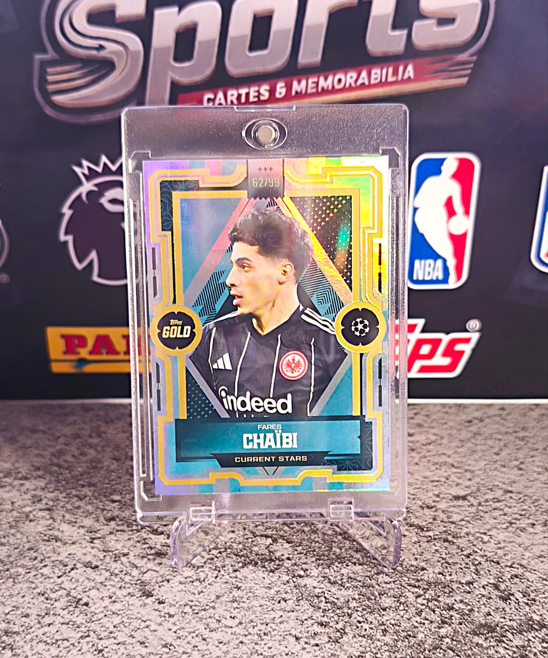 Farès Chaïbi 2025-26 Topps Gold UEFA Current Stars #62/99 - Eintracht Frankfurt
