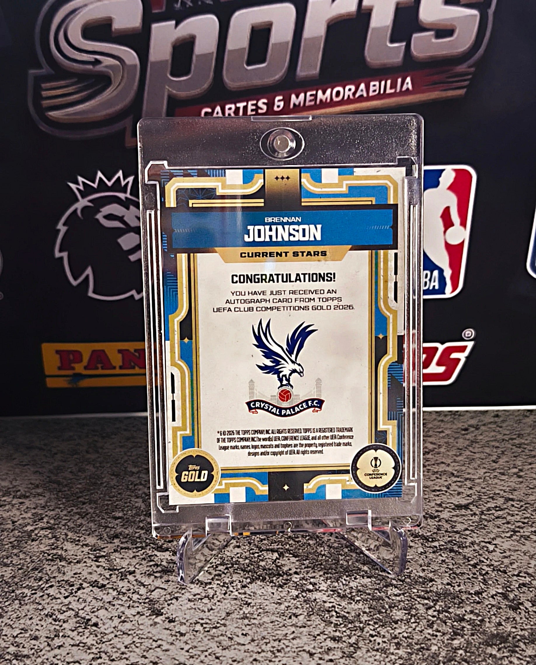 Brennan Johnson 2025-26 Topps Gold UEFA Current Stars Autograph #09/99 - Crystal Palace