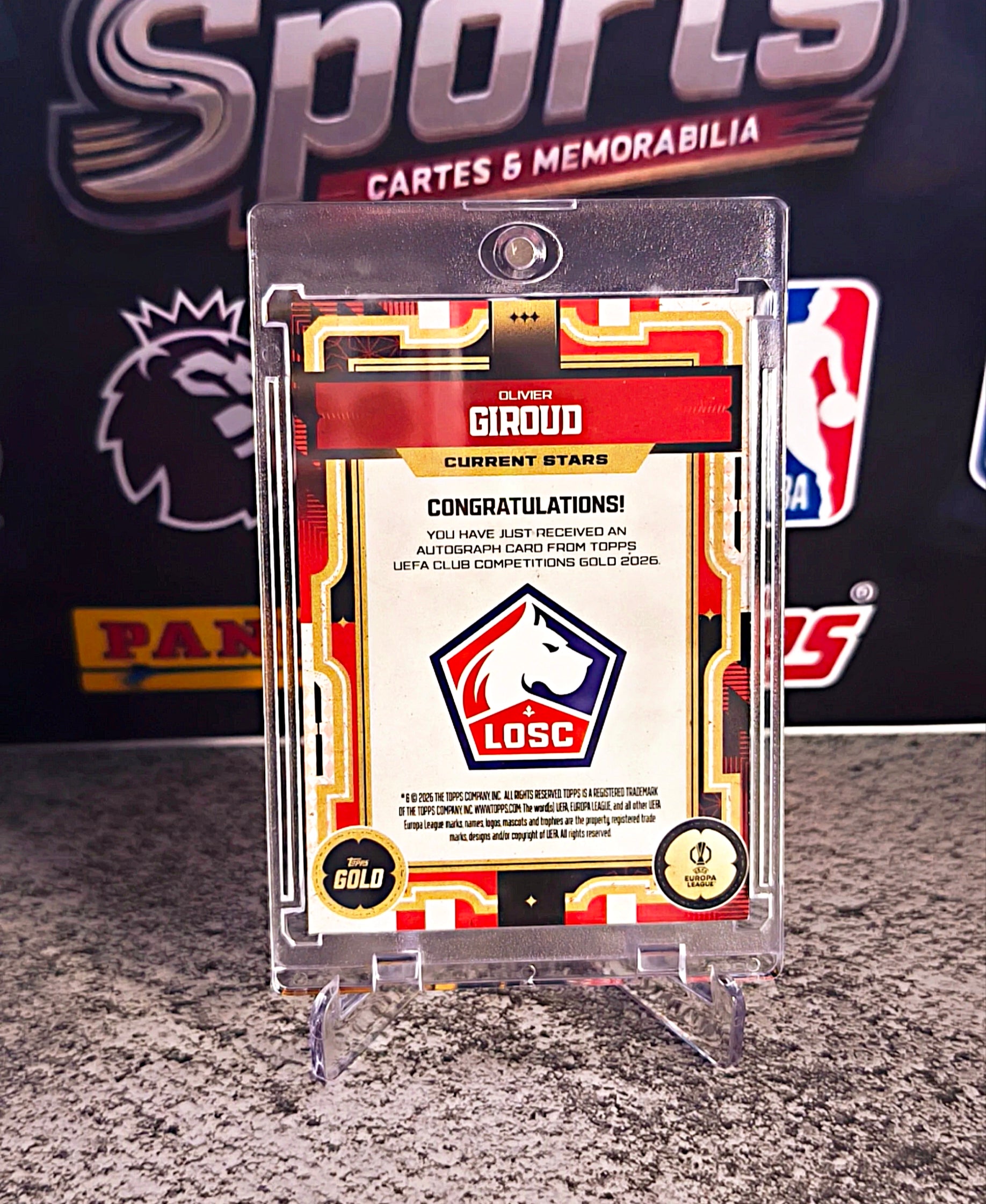 Olivier Giroud 2025-26 Topps Gold UEFA Current Stars Autograph - LOSC Lille