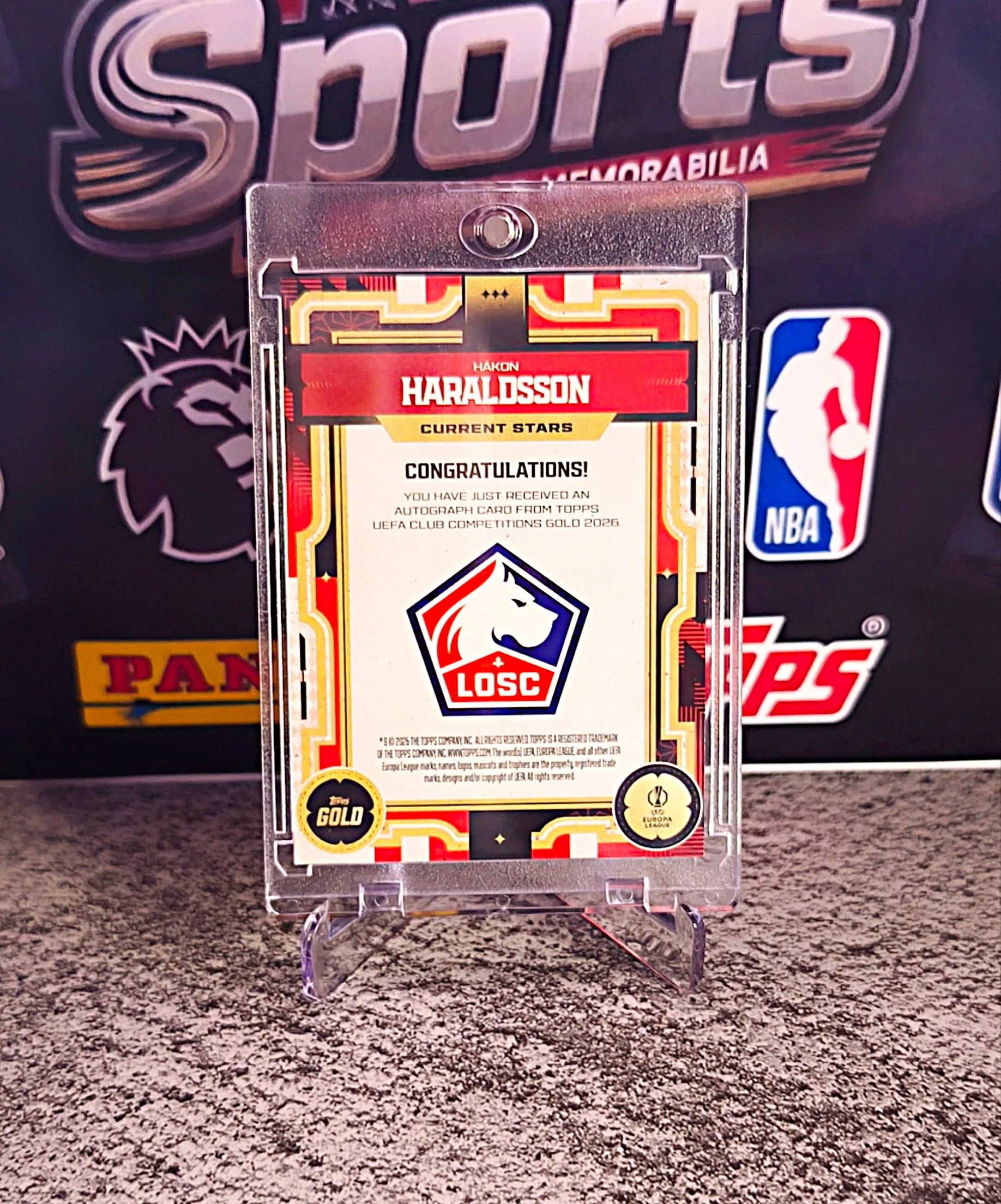 Hákon Haraldsson 2025-26 Topps Gold UEFA Current Stars Autograph - LOSC Lille