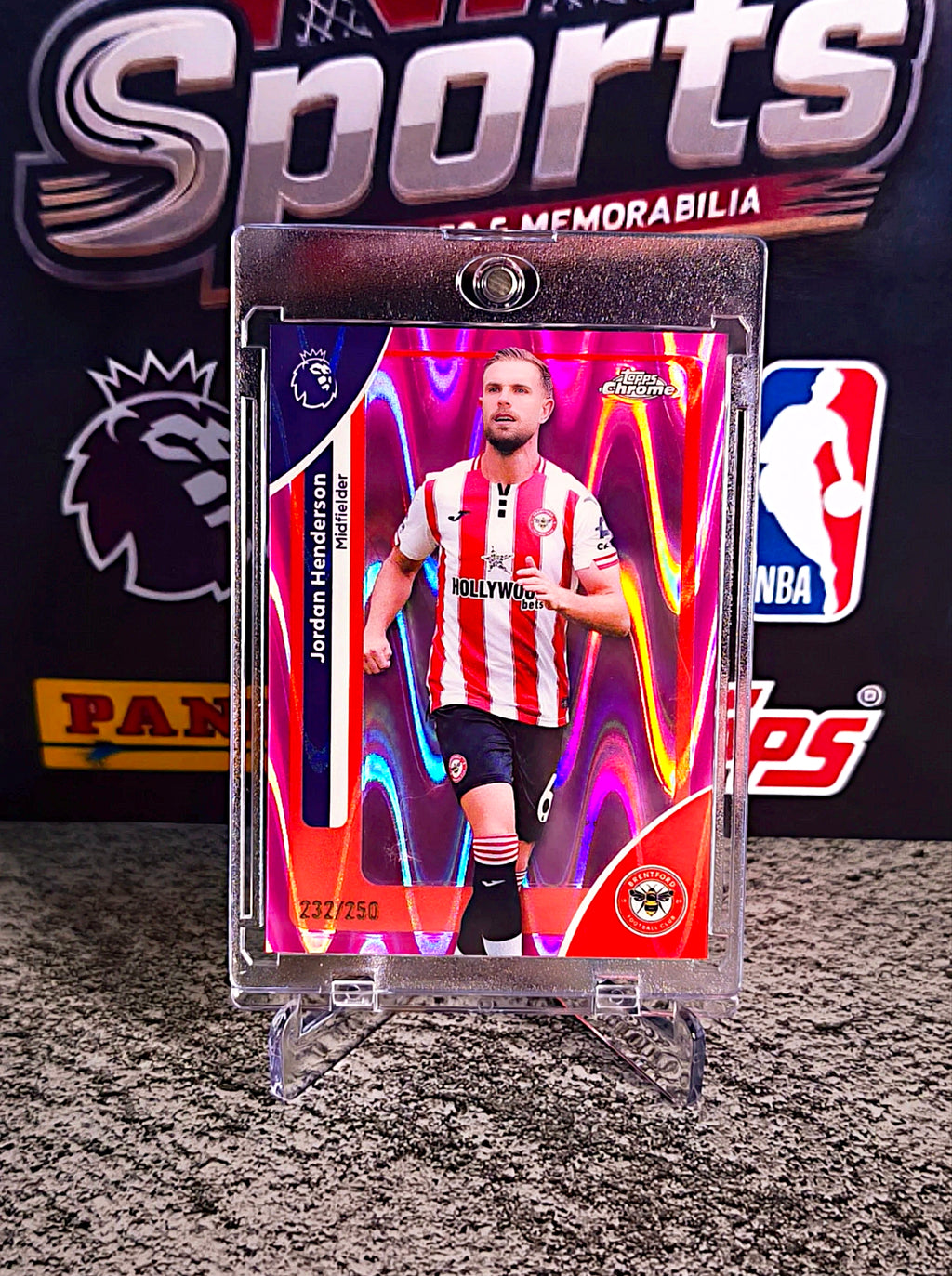Jordan Henderson 2025-26 Topps Chrome Premier League Pink Wave Refractor #232/250 - Brentford