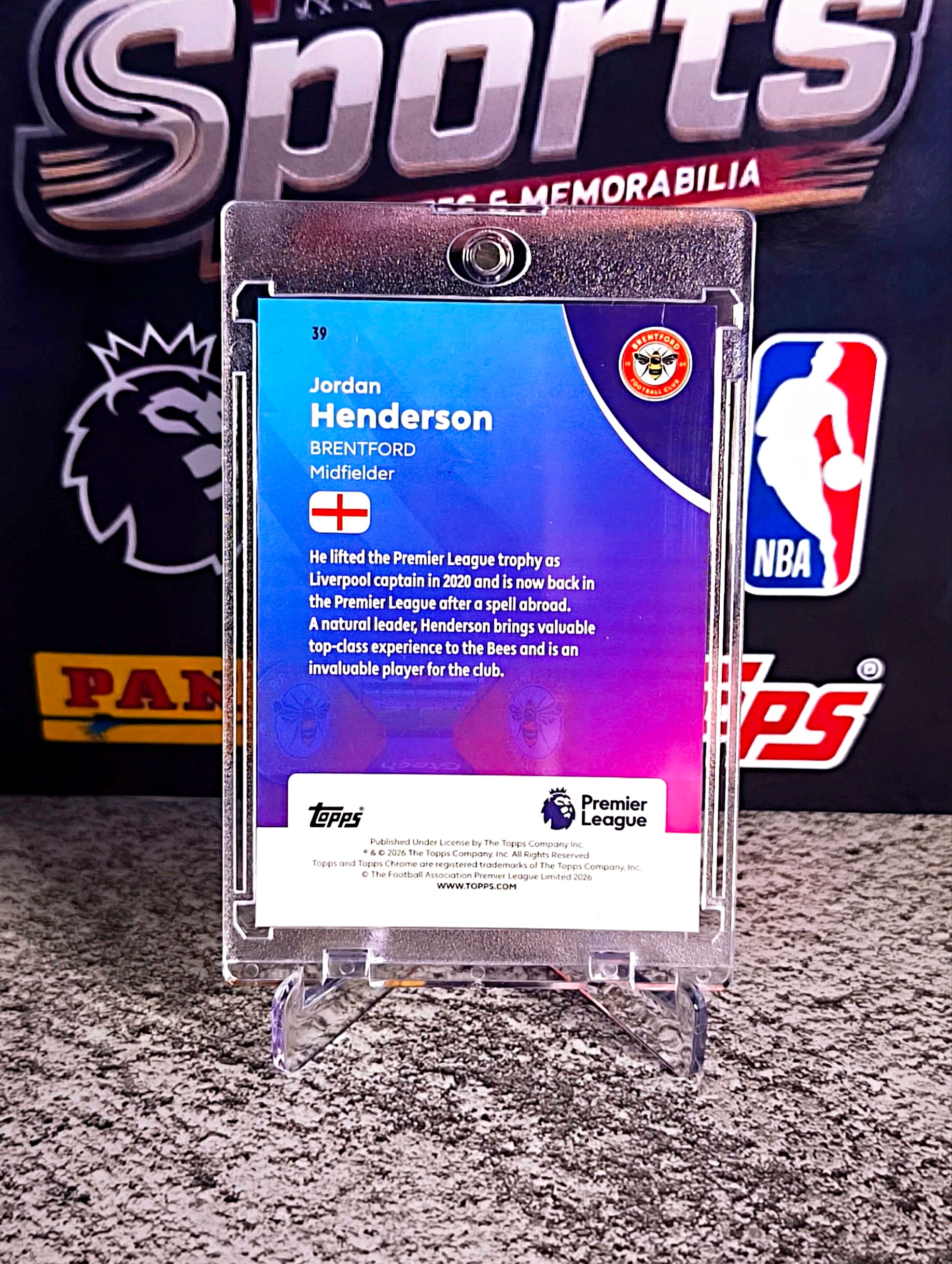 Jordan Henderson 2025-26 Topps Chrome Premier League Pink Wave Refractor #232/250 - Brentford