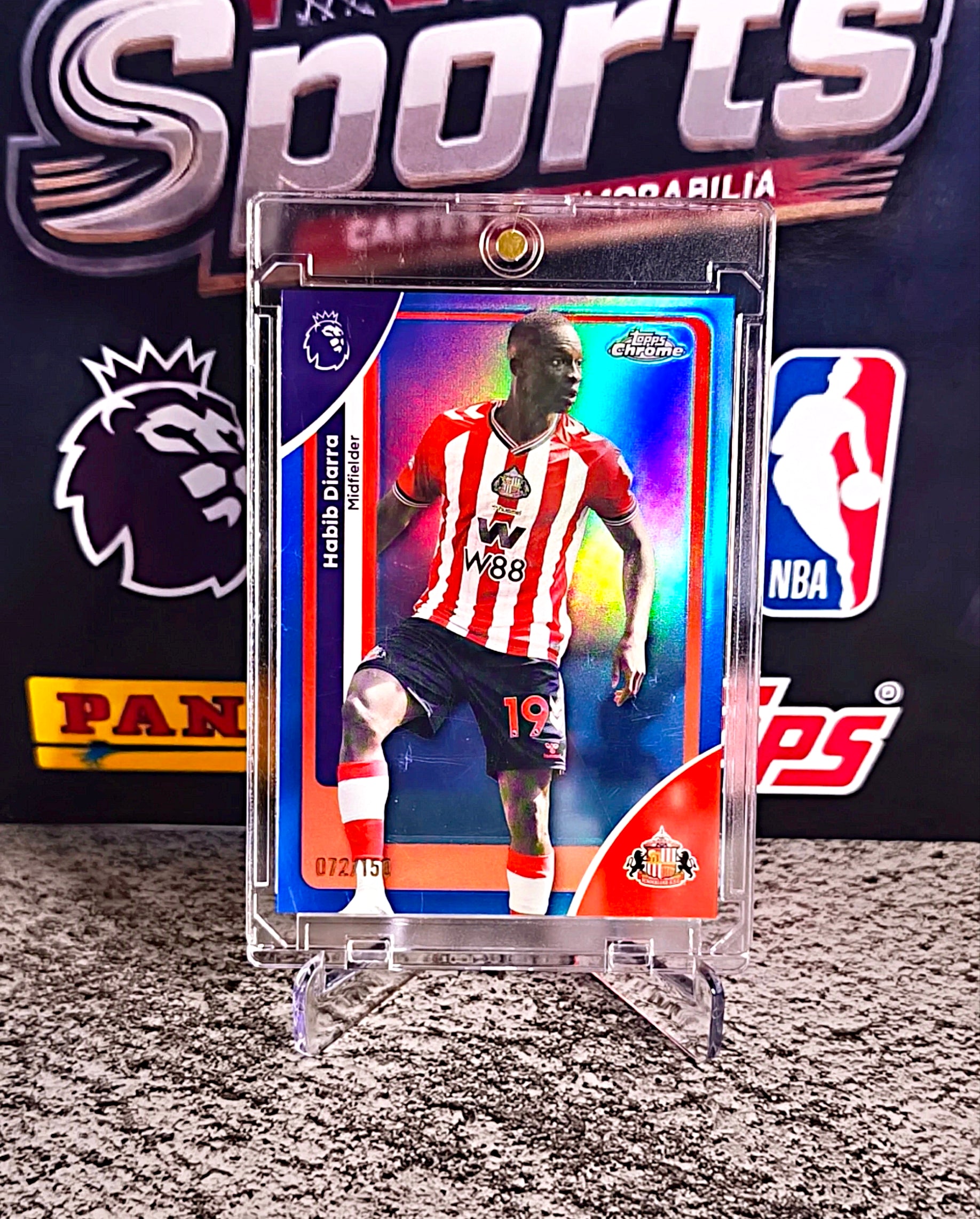 Habib Diarra 2025-26 Topps Chrome Premier League Blue Refractor #072/150 - Sunderland
