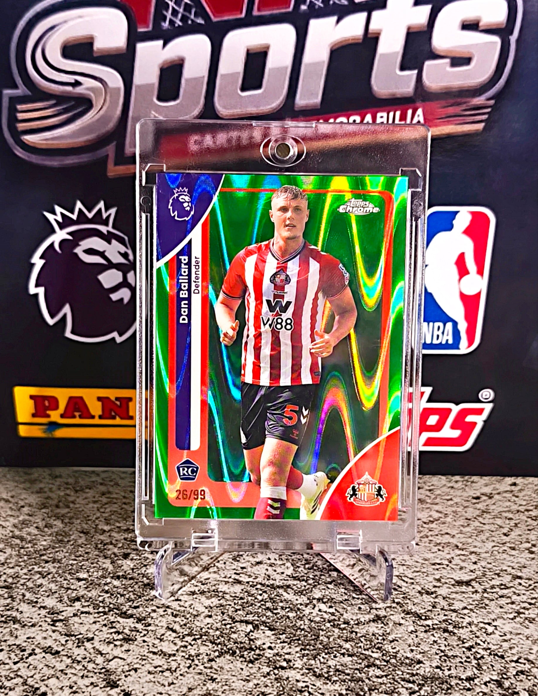 Dan Ballard 2025-26 Topps Chrome Premier League Green Wave Refractor #26/99 RC - Sunderland