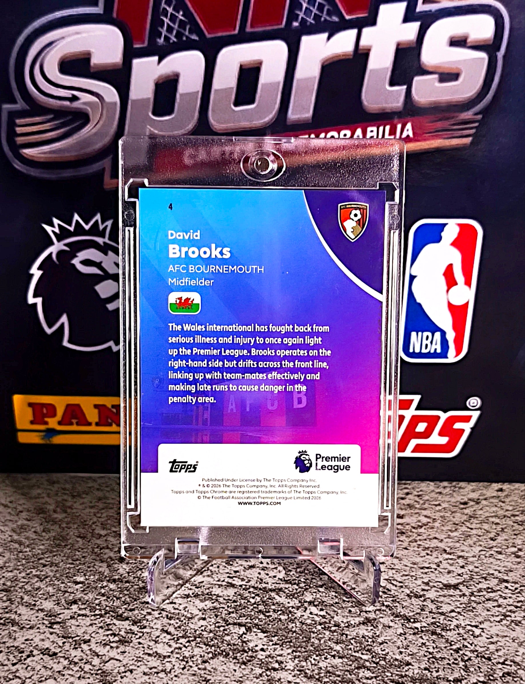 David Brooks 2025-26 Topps Chrome Premier League Gold Raywave Refractor #50/50 - AFC Bournemouth