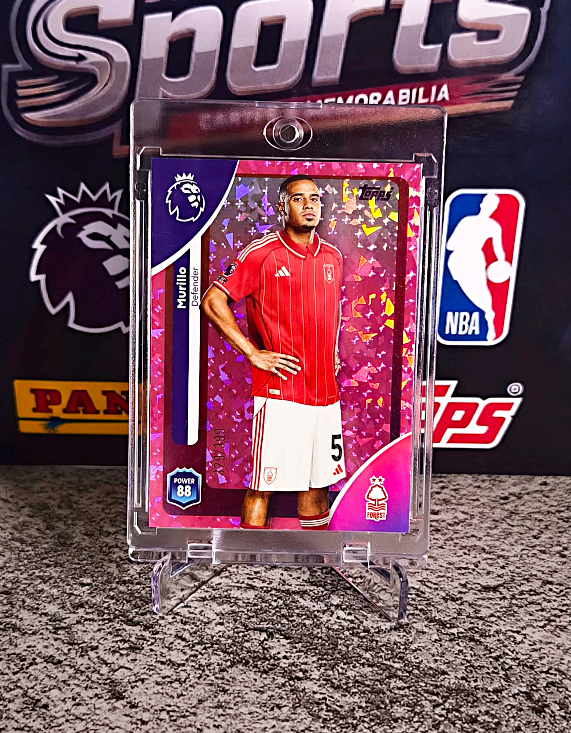 Murillo 2025-26 Topps Premier League Pink Sparkle Parellel #329/399 - Nottingham Forest