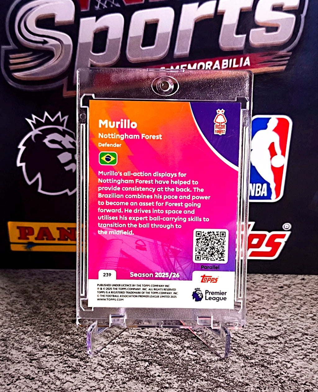 Murillo 2025-26 Topps Premier League Pink Sparkle Parellel #329/399 - Nottingham Forest