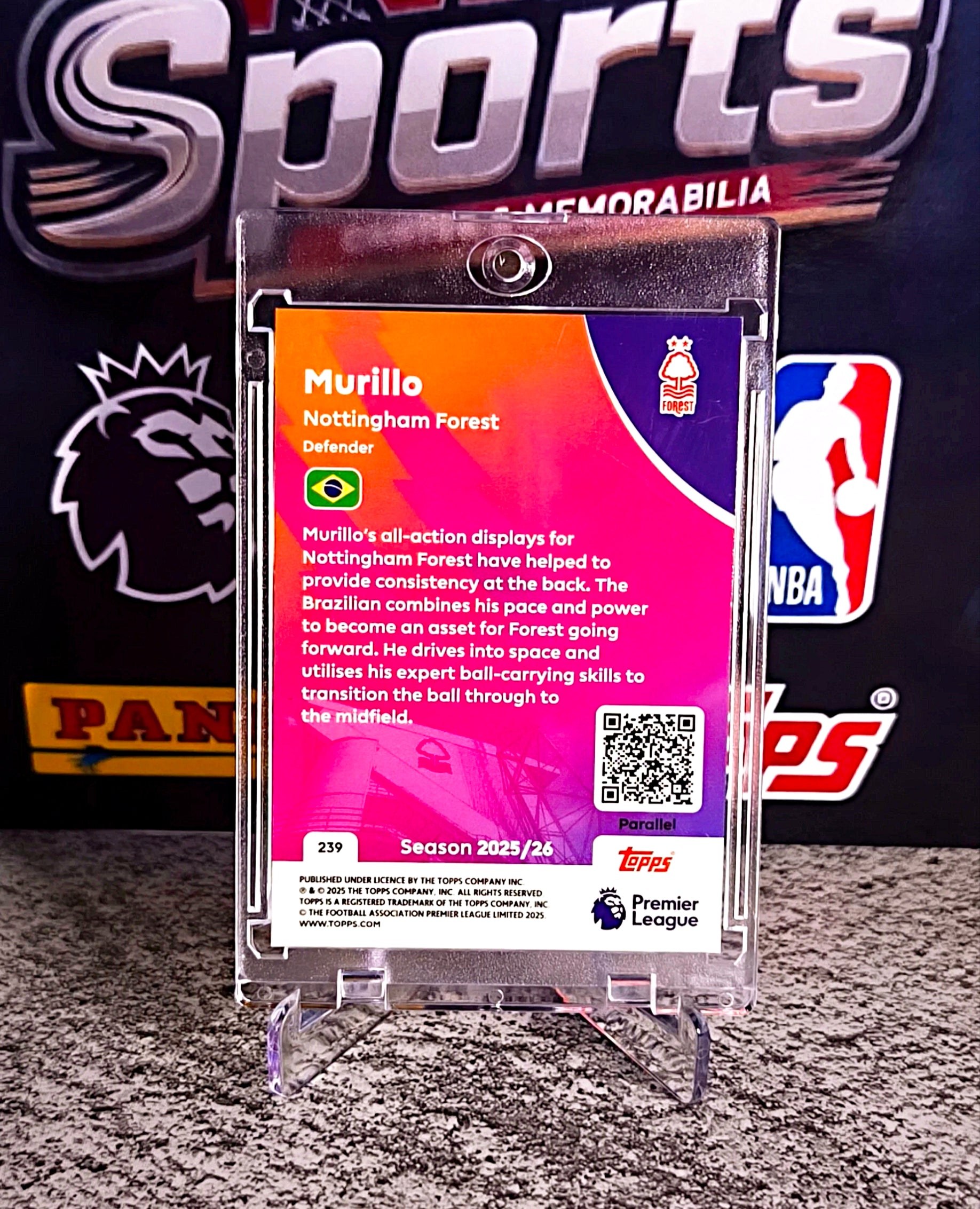 Murillo 2025-26 Topps Premier League Pink Sparkle Parellel #329/399 - Nottingham Forest