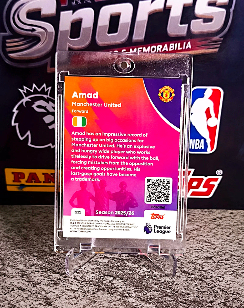 Amad 2025-26 Topps Premier League Gold Refractor #113/299 - Manchester United