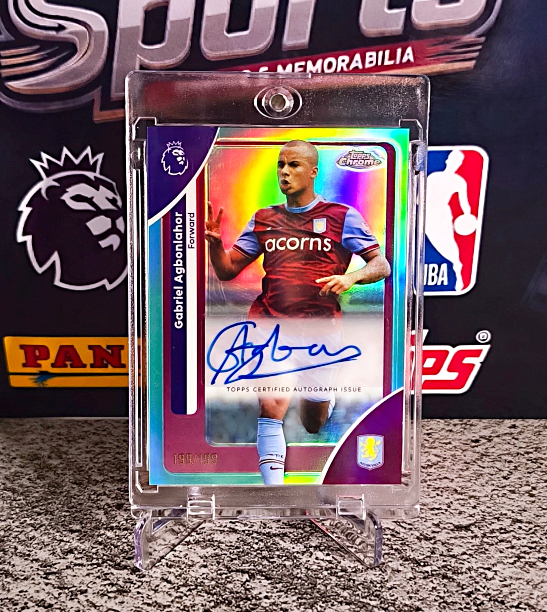 Gabriel Agbonlahor 2025-26 Topps Chrome Premier League Legend Autograph #199/199 - Aston Villa