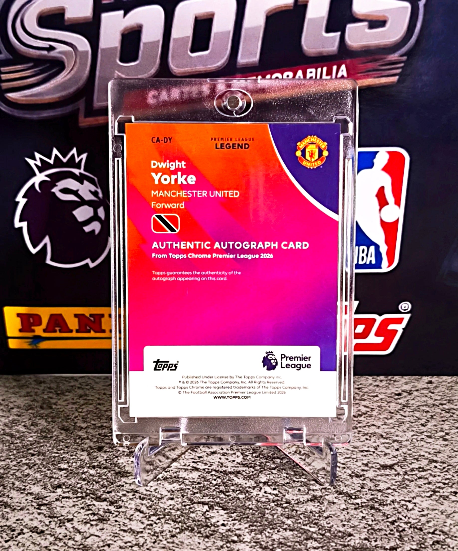 Dwight Yorke 2025-26 Topps Chrome Premier League Legend Autograph #052/150 - Manchester United