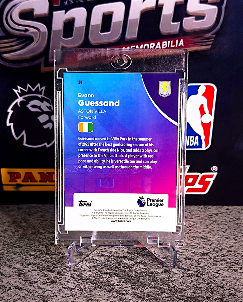 Evann Guessand 2025-26 Topps Chrome Premier League Gold PL Logo Refractor #48/50 - Aston Villa