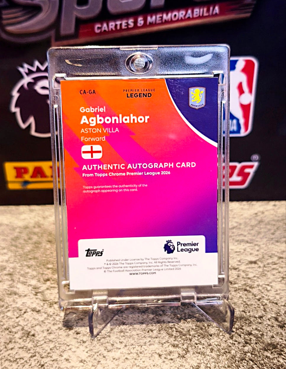 Gabriel Agbonlahor 2025-26 Topps Chrome Premier League On-Card Autograph Teal Holographic Refractor #199/199 - Aston Villa Legend