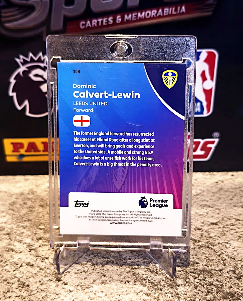 Dominic Calvert-Lewin 2025-26 Topps Chrome Premier League Blue Wave Refractor #045/150 - Leeds United