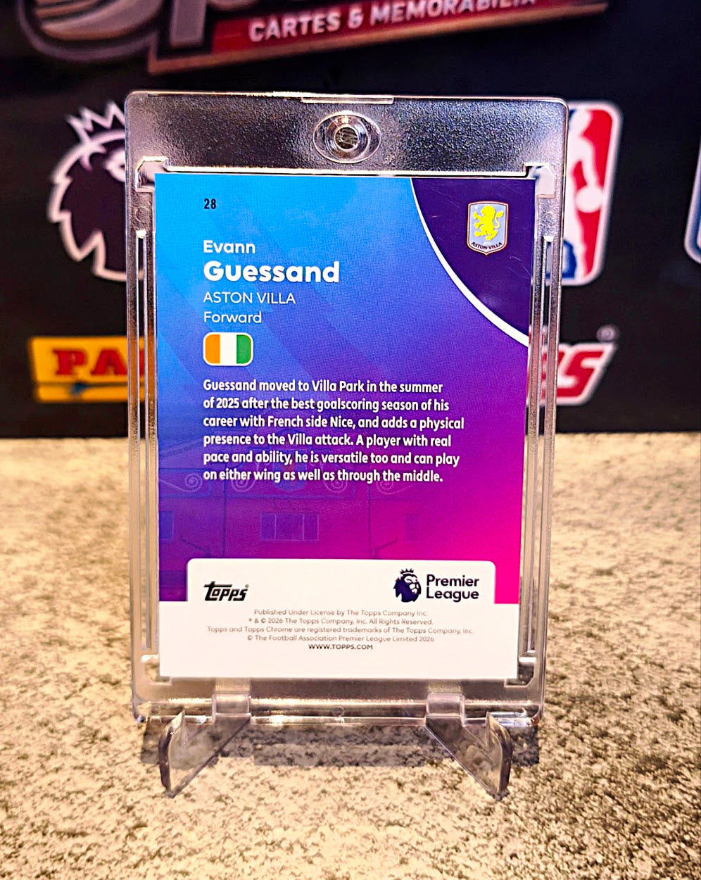 Evann Guessand 2025-26 Topps Chrome Premier League Gold Logo Refractor #48/50 - Aston Villa