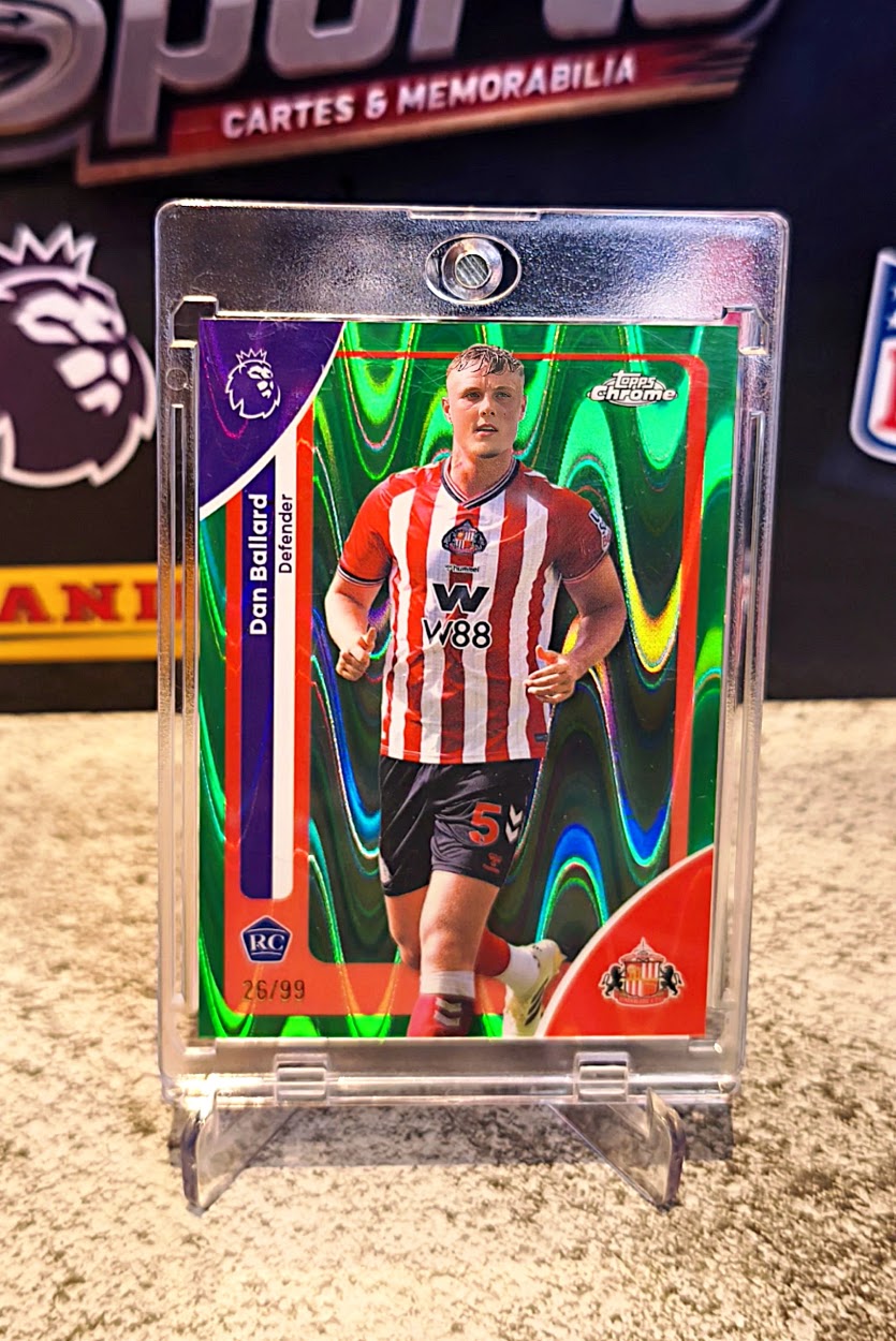 Dan Ballard 2025-26 Topps Chrome Premier League Green Wave Refractor RC #26/99 - Sunderland