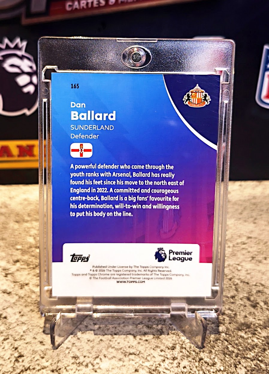 Dan Ballard 2025-26 Topps Chrome Premier League Green Wave Refractor RC #26/99 - Sunderland