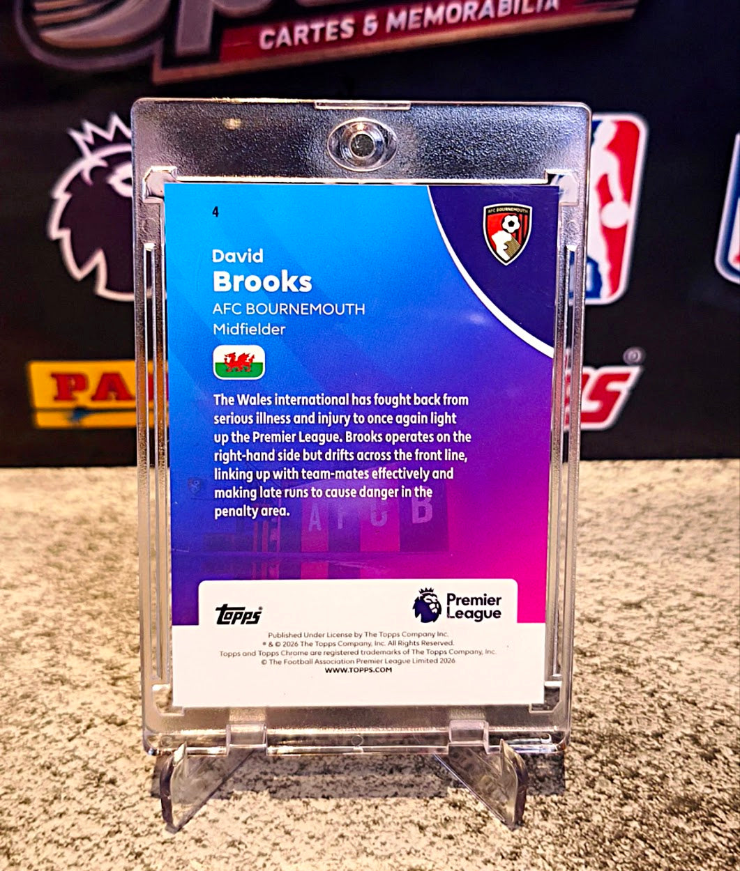 David Brooks 2025-26 Topps Chrome Premier League Gold RayWave Refractor #50/50 - Bournemouth
