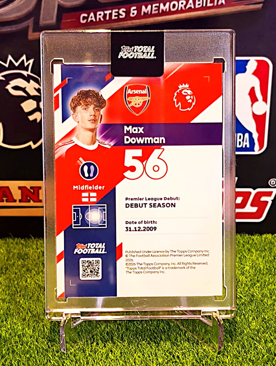 Max Dowman 2025-26 Topps Total Football Rookie Card RC #5/50 - Arsenal