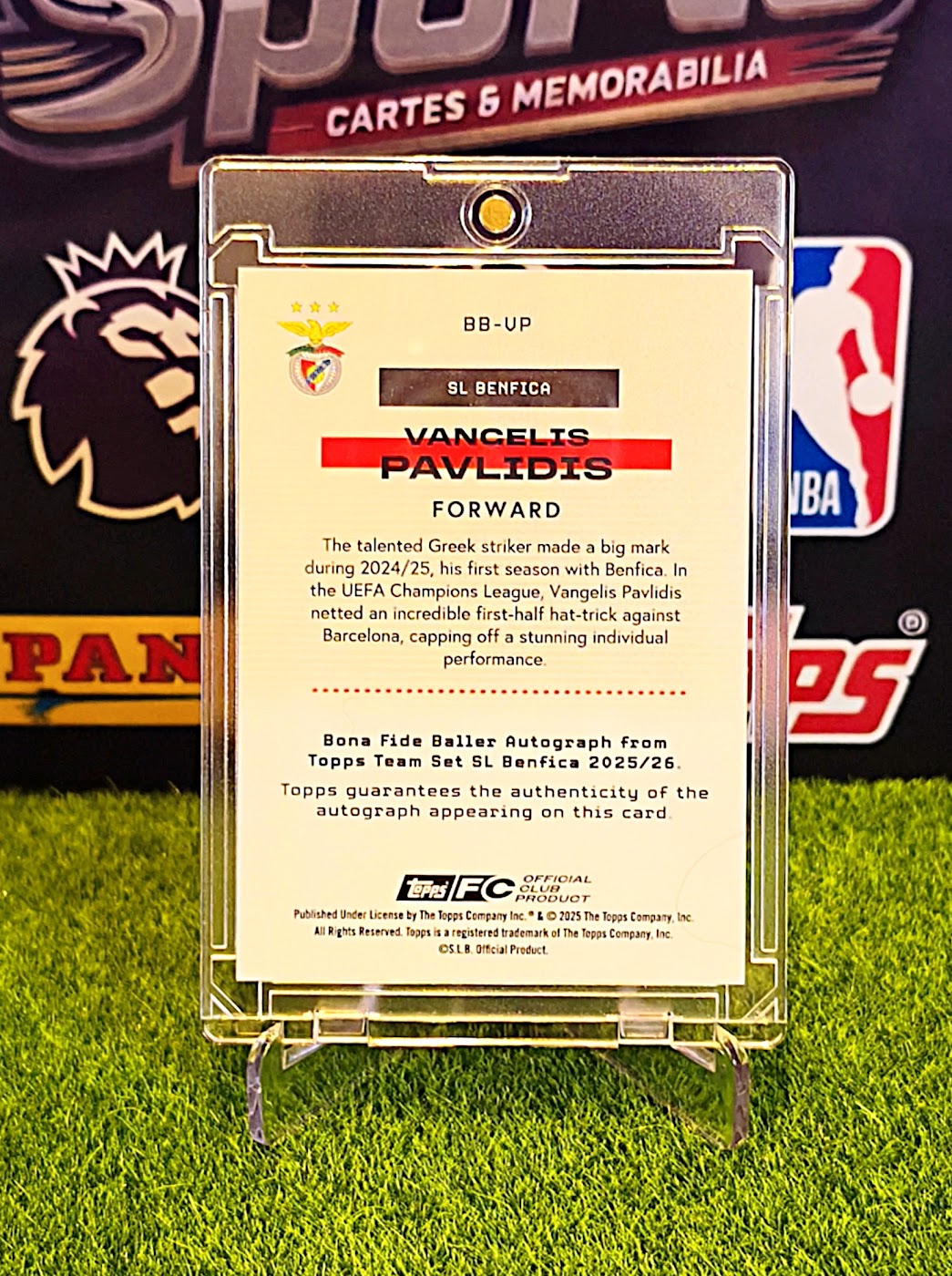 Vangelis Pavlidis 2025-26 Topps SL Benfica Team Set Bona Fide Baller Autograph #94/99
