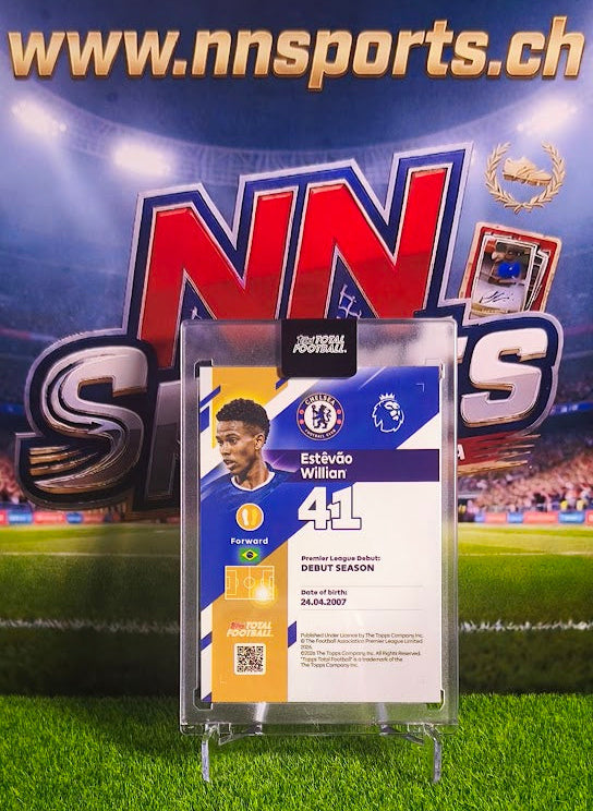 Estêvão Willian 2025-26 Topps Total Football Rookie Card RC #13/75 - Chelsea (Factory Mint)