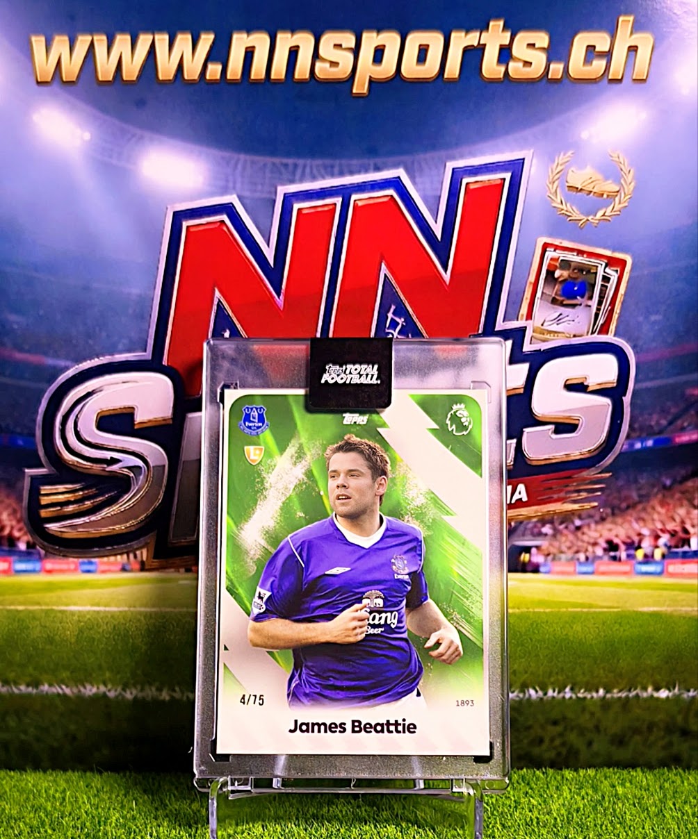 James Beattie 2025-26 Topps Total Football #4/75 - Everton Legend (Factory Mint)