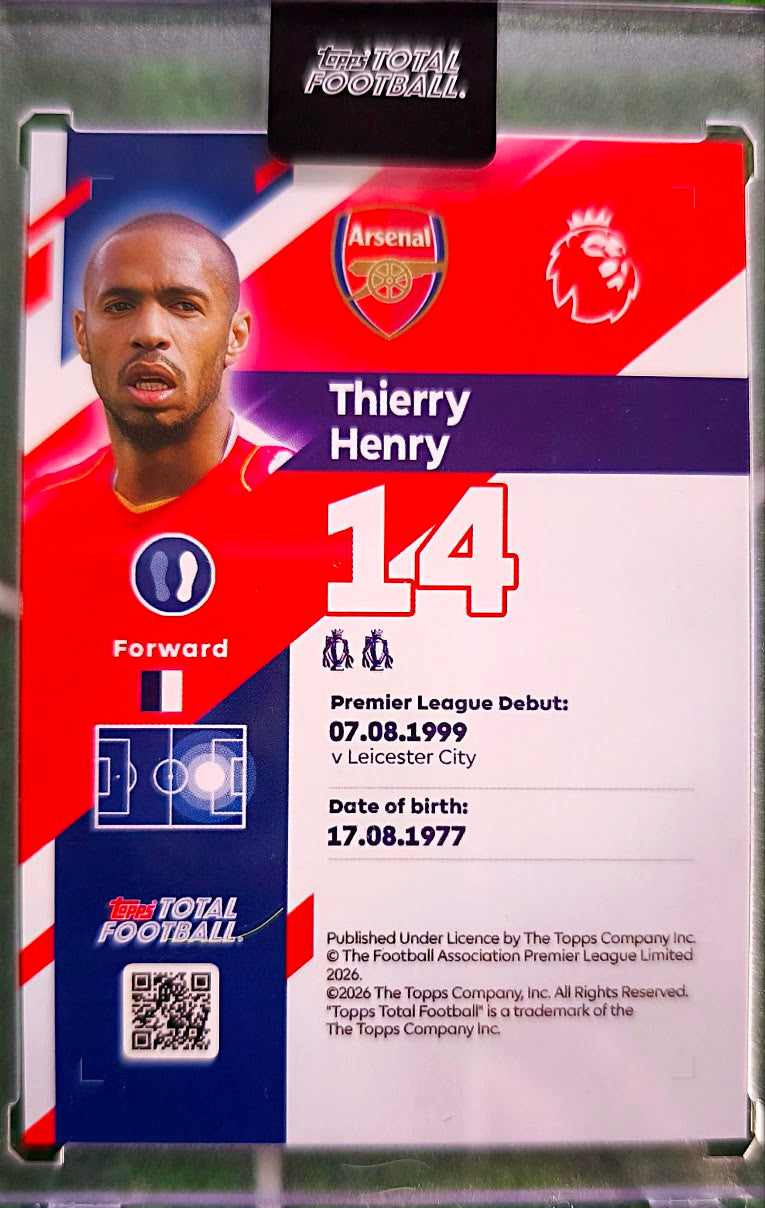Thierry Henry 2025-26 Topps Total Football #01/50 - Arsenal Legend (Number 1 of 50)