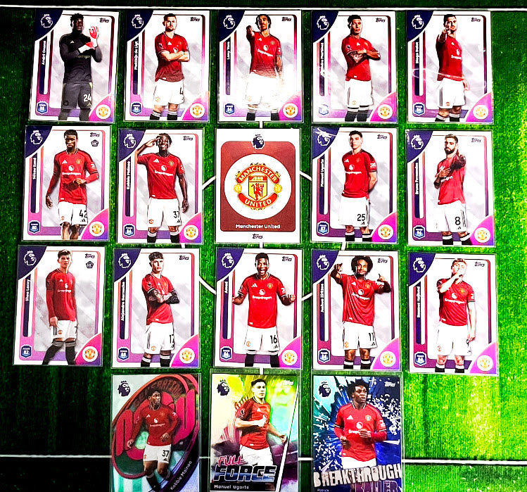 Complete Manchester United Base Card Set - Topps Premier League 2025/26 (18 Cards)