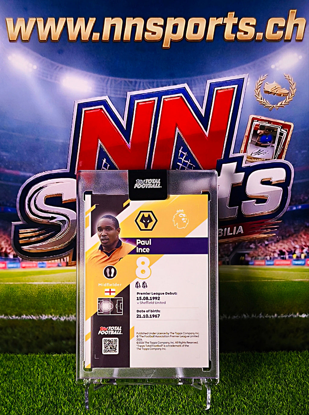 Paul Ince 2025-26 Topps Total Football #1/50 - Wolverhampton Wanderers Legend