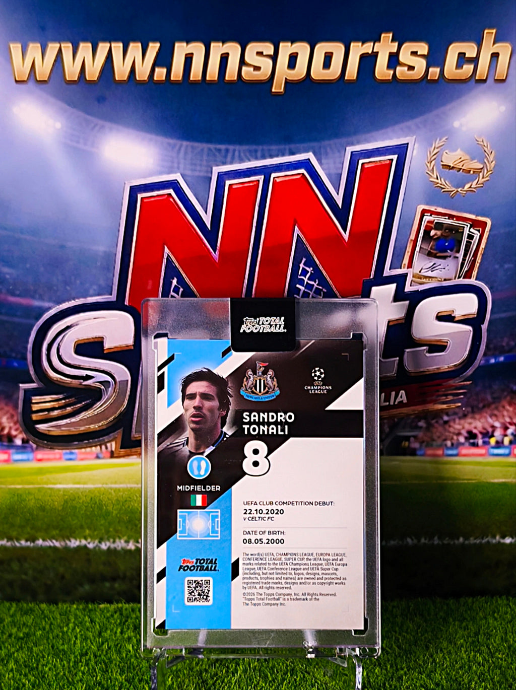 Sandro Tonali 2025-26 Topps Total Football Encrypted #1/50 - Newcastle United (Man Utd Transfer)