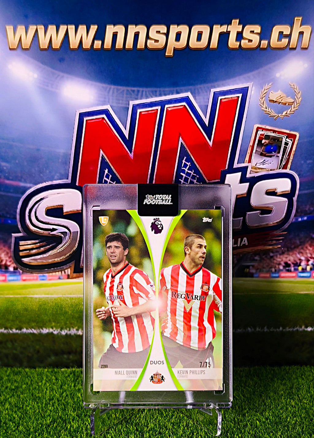 Niall Quinn & Kevin Phillips 2025-26 Topps Total Football Duos #7/75 - Sunderland