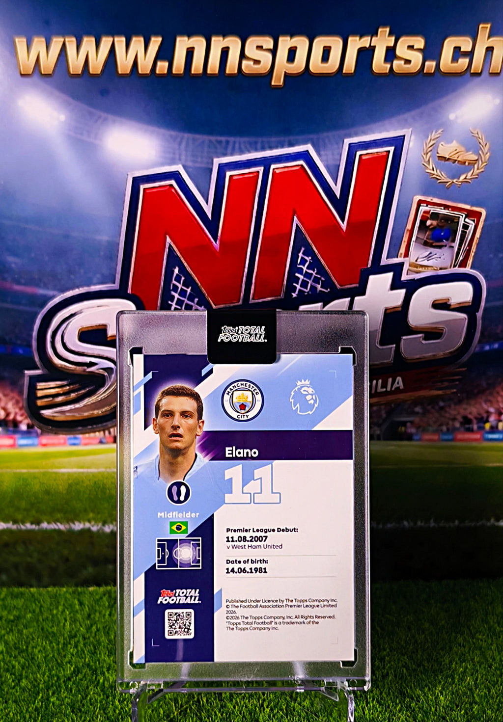 Elano 2025-26 Topps Total Football #1/25 - Manchester City Legend