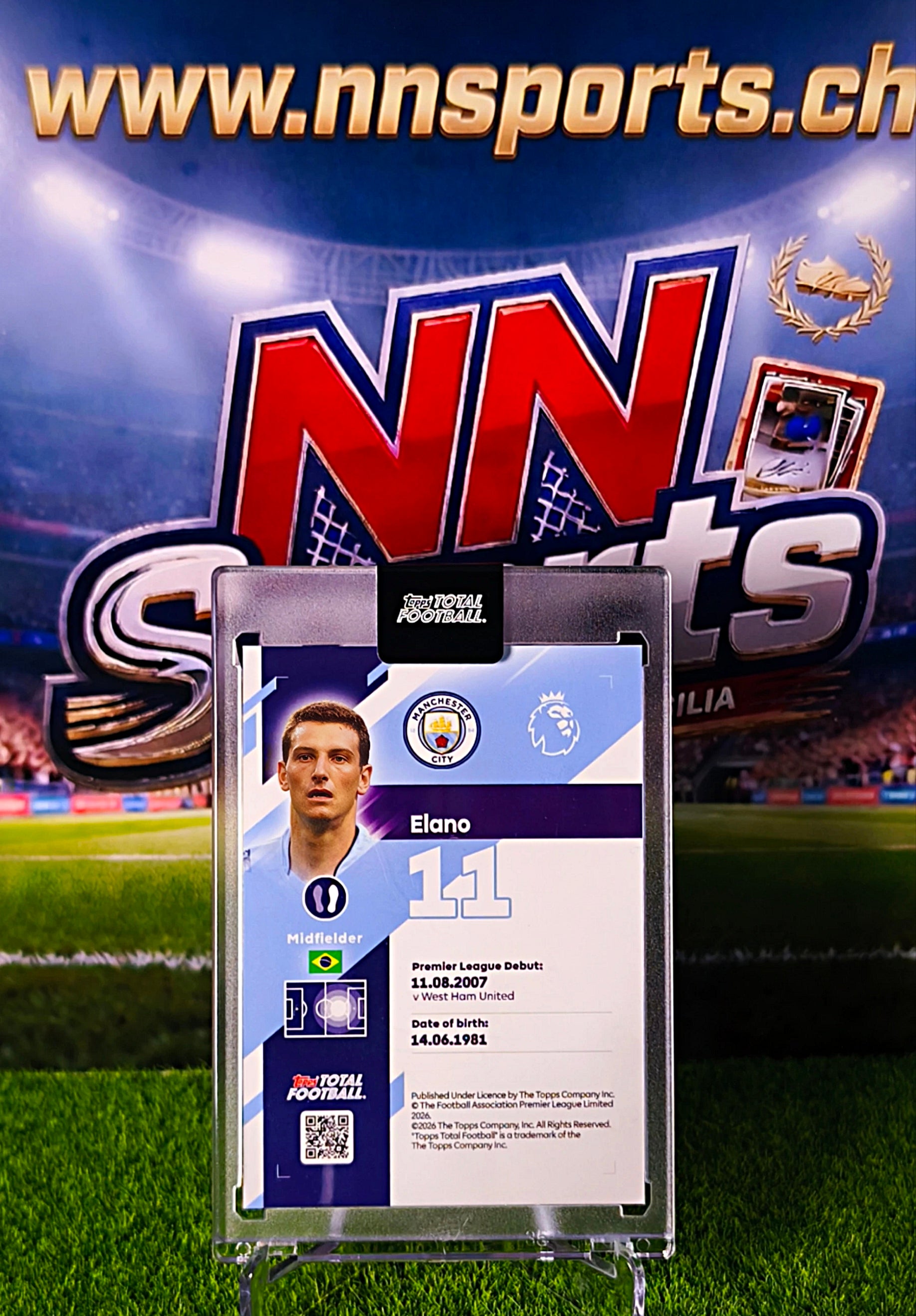 Elano 2025-26 Topps Total Football #1/25 - Manchester City Legend