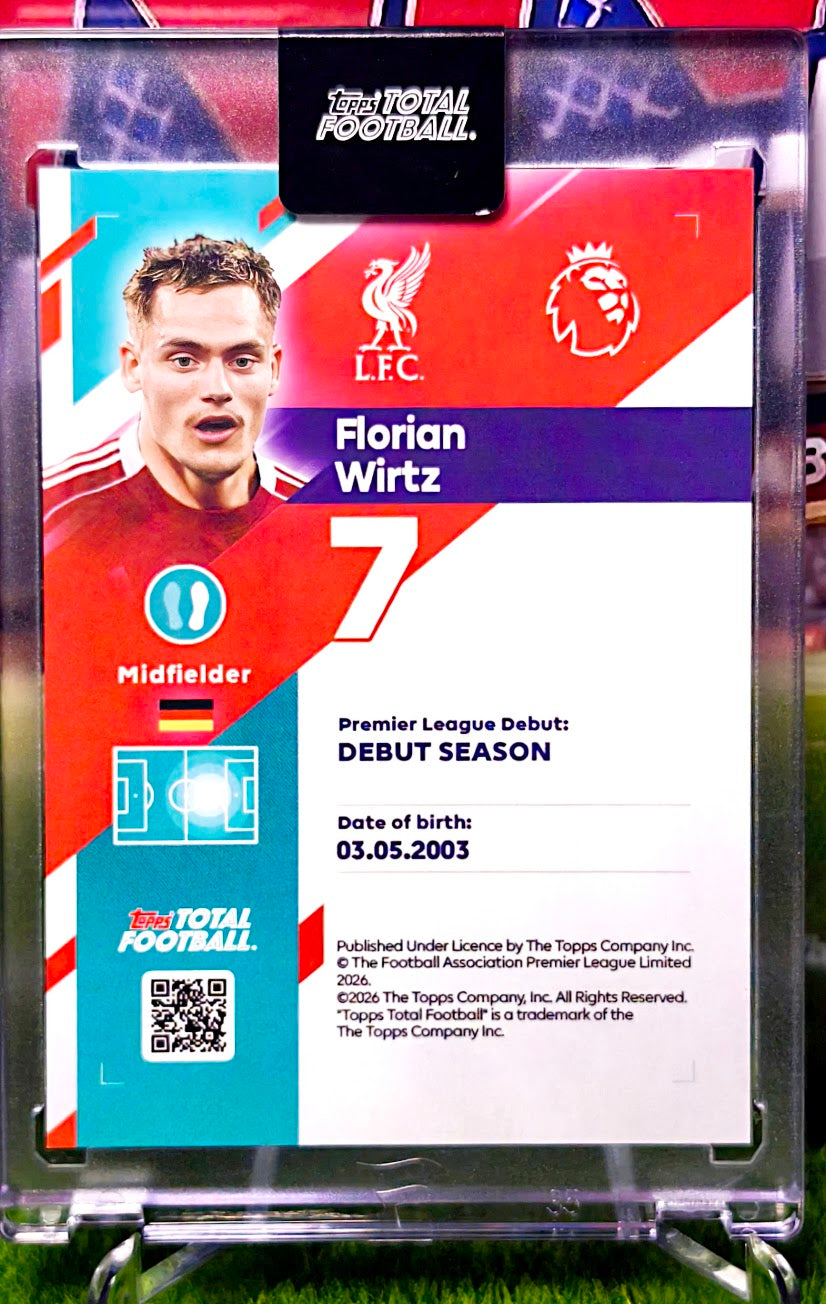 Florian Wirtz Chromium Premier League 04/50 - Topps Total Football Liverpool 🔥