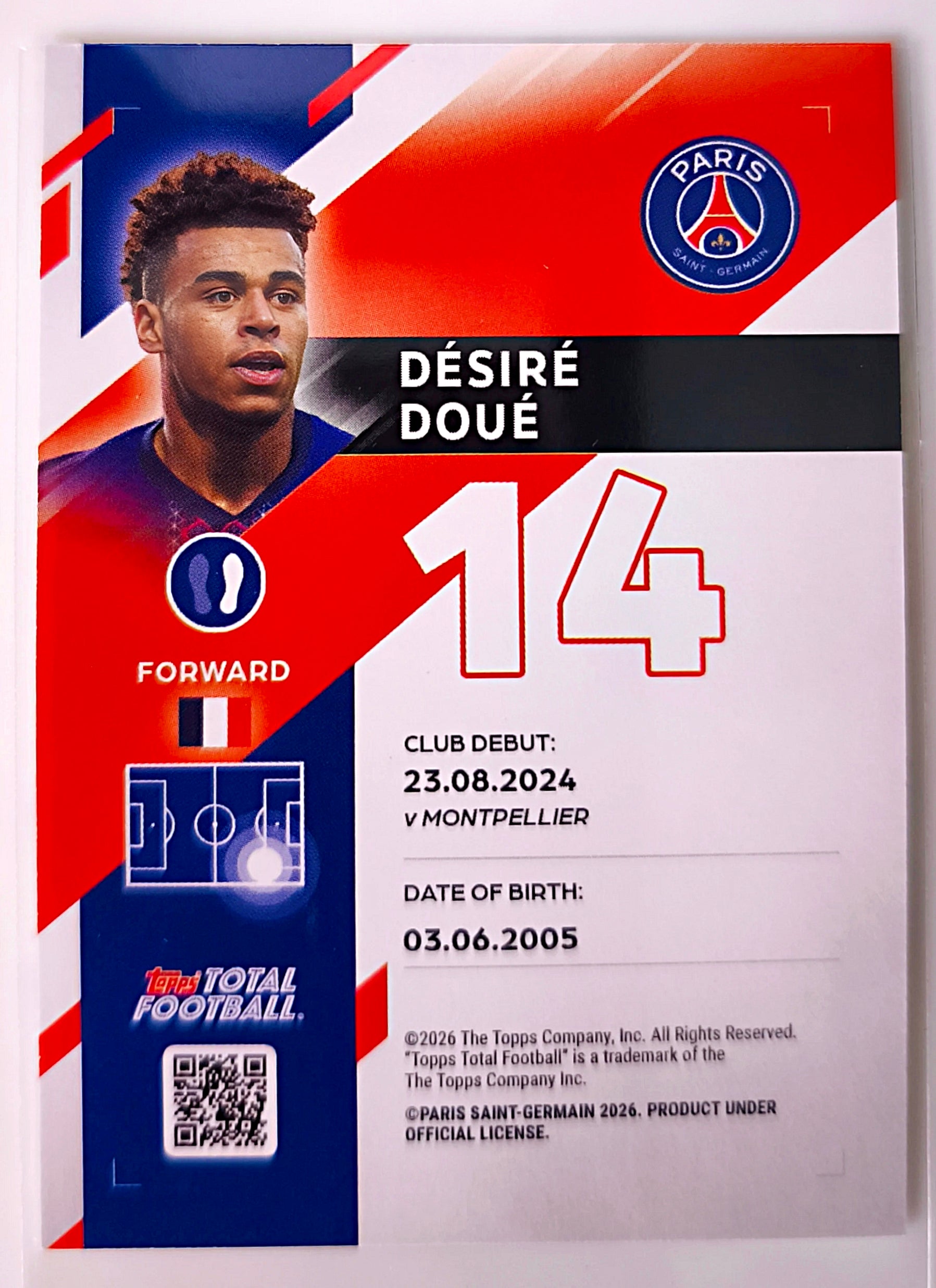 Désiré Doué /50 & /75  - Topps Total Football Paris Saint-Germain 🔥