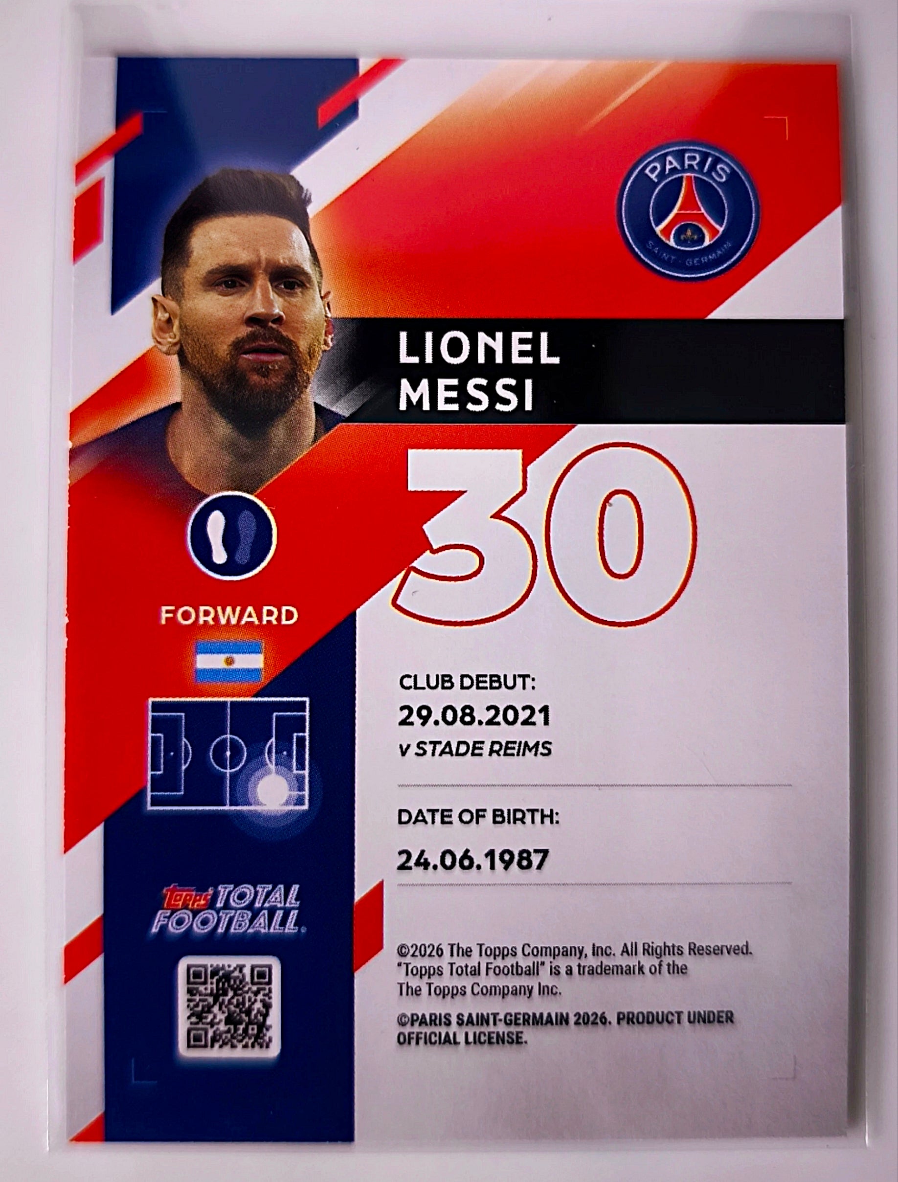 Lionel Messi Inferno 30/99 - Topps Total Football Paris Saint-Germain 🔥