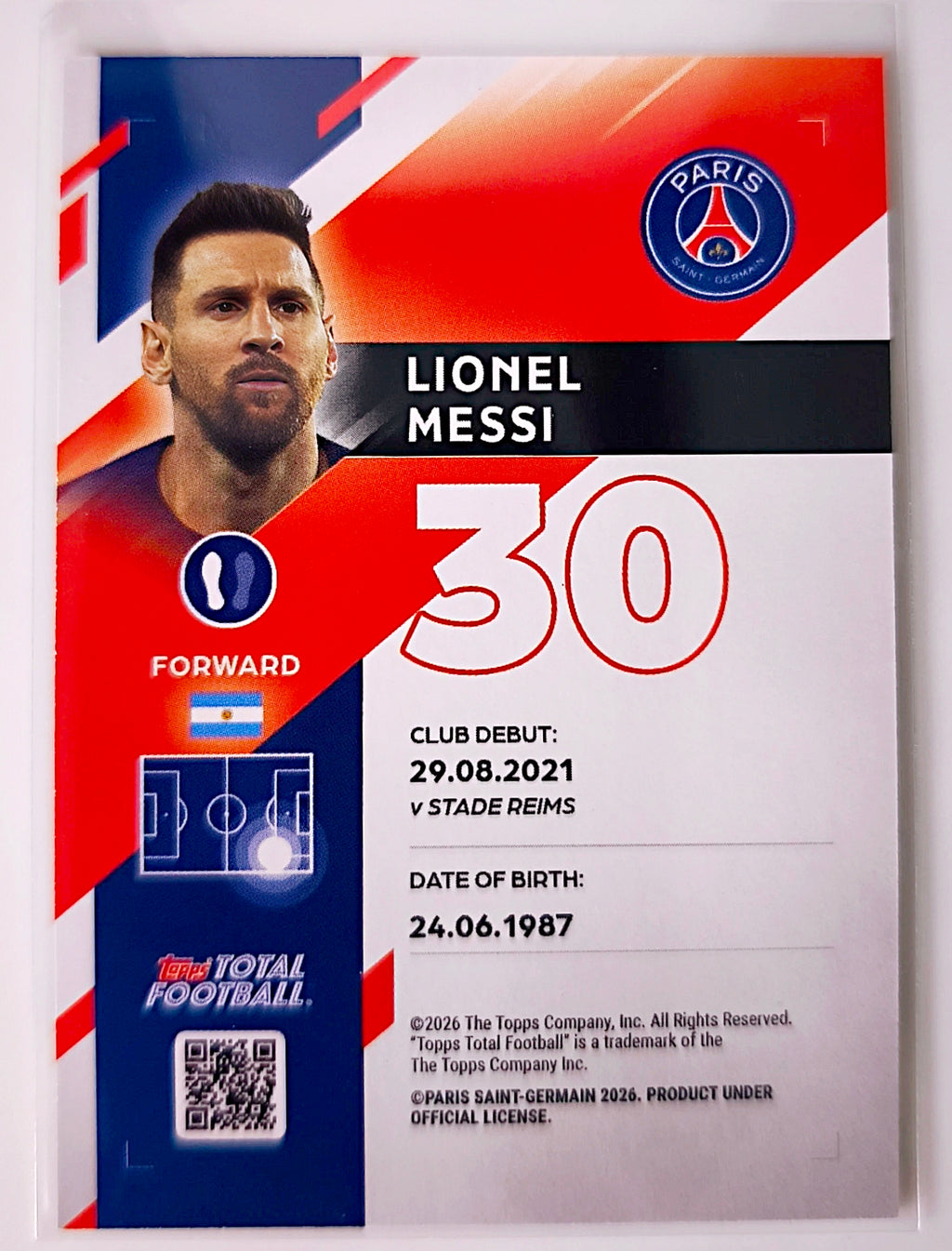 Lionel Messi Legends /99 - Topps Total Football Paris Saint-Germain 🔥