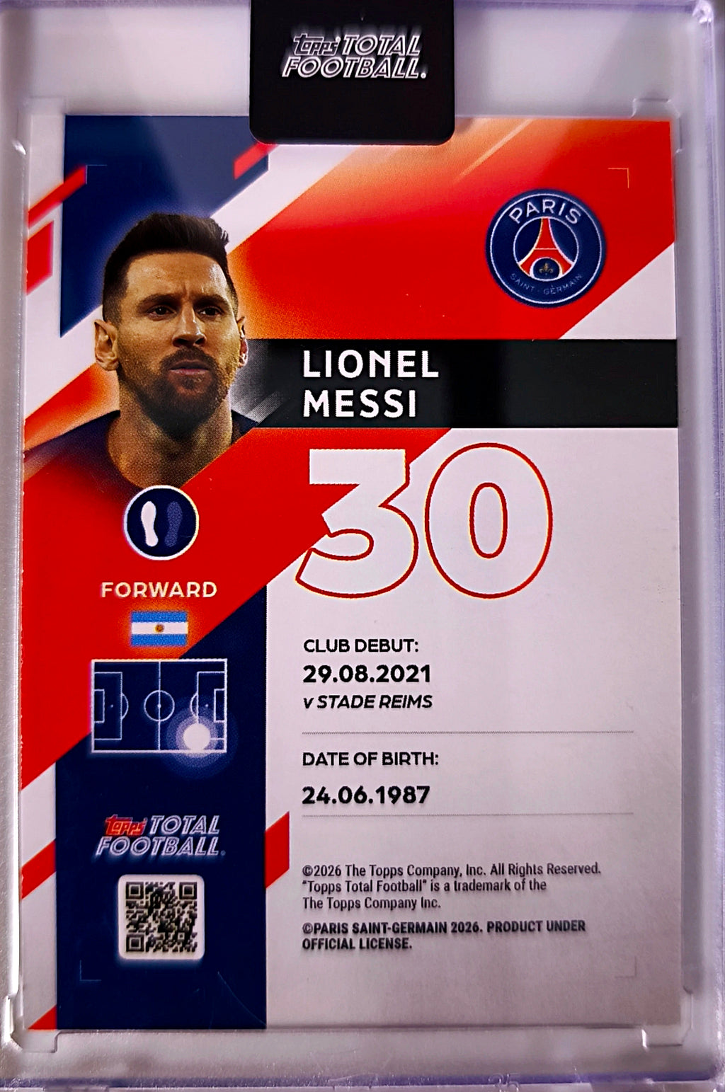 Lionel Messi Legends 10/75 - Topps Total Football Paris Saint-Germain 🔥