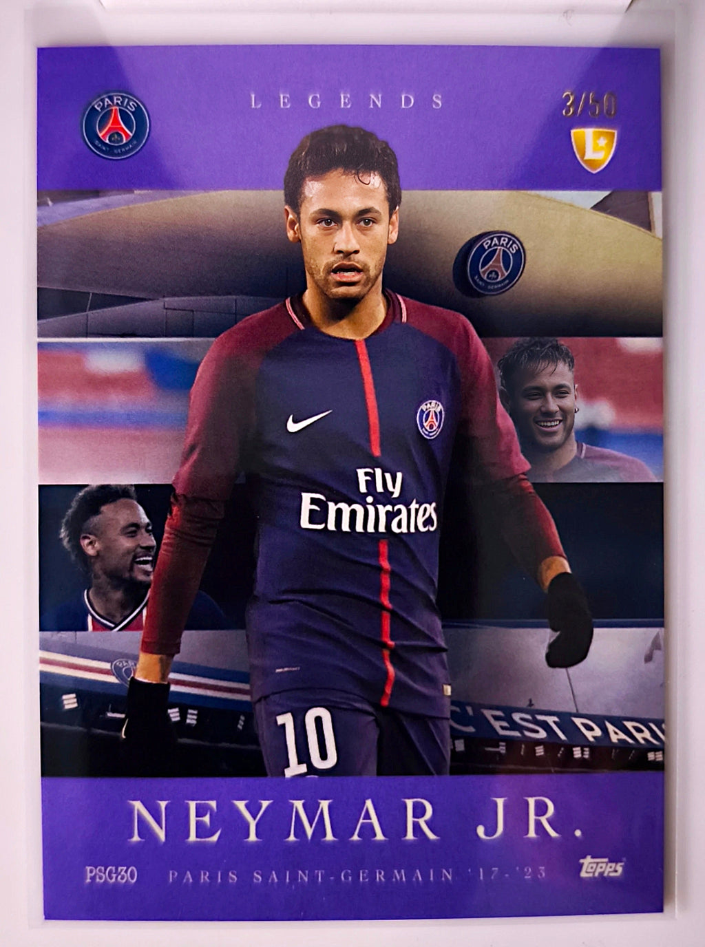 Neymar Jr. Legends 3/50 - Topps Total Football Paris Saint-Germain 🔥