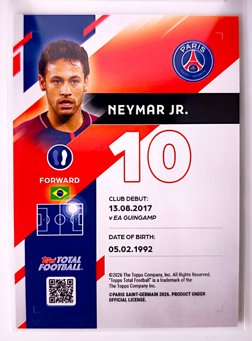 Neymar Jr. Legends /99 - Topps Total Football Paris Saint-Germain 🔥