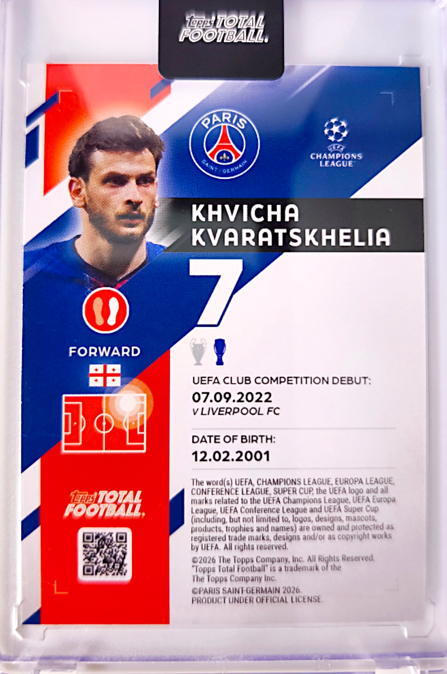 Khvicha Kvaratskhelia 4/75 - Topps Total Football Paris Saint-Germain 🔥