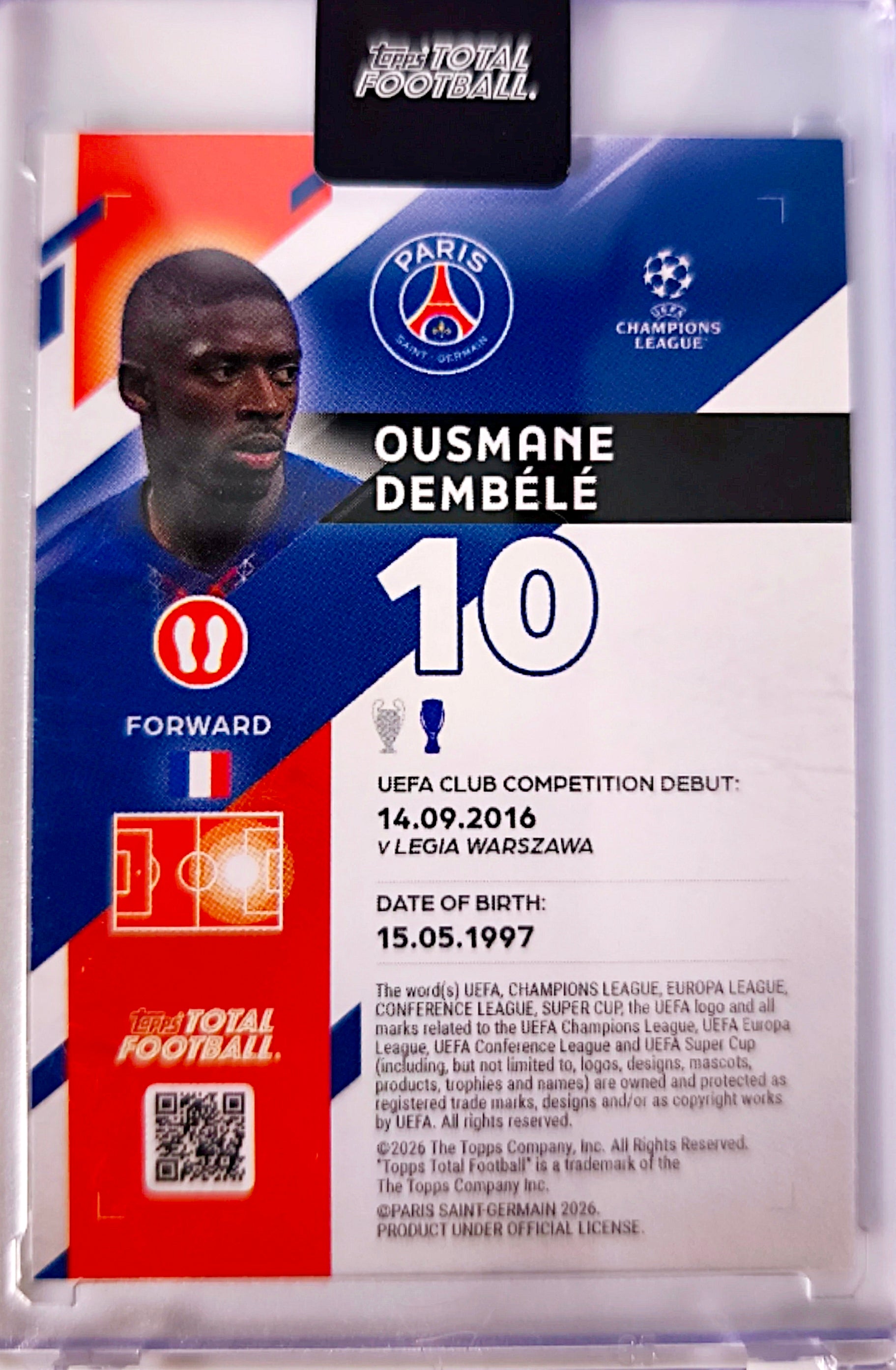 Ousmane Dembélé Titanium 1/50 - Topps Total Football Paris Saint-Germain 🔥