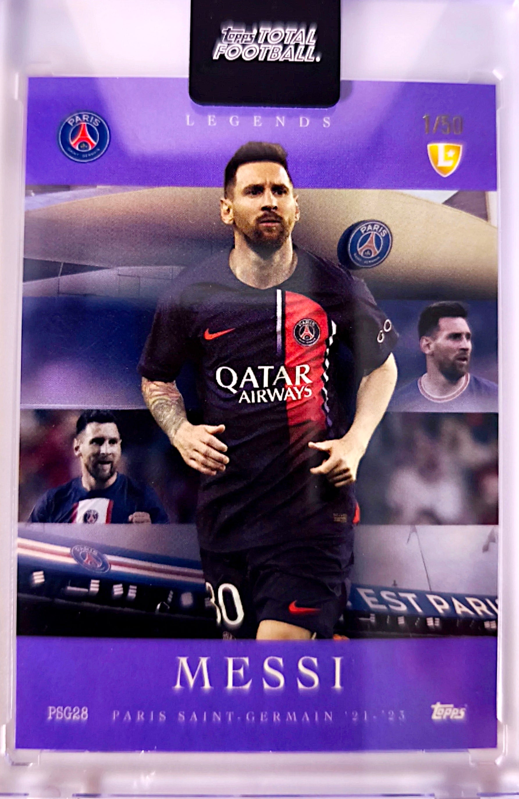 Lionel Messi Legends 1/50 - Topps Total Football Paris Saint-Germain 🔥